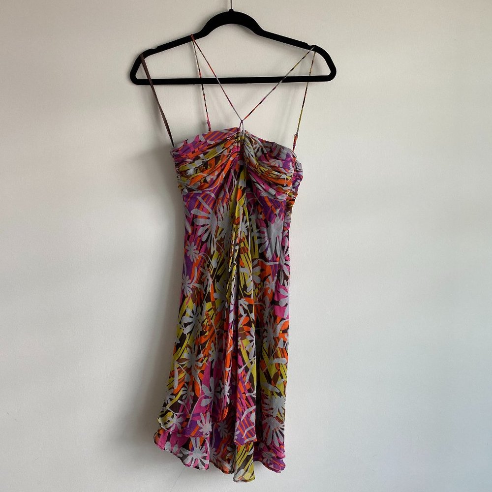 BCBG MAXAZRIA Flower Print Summer Dress